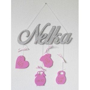 Geschenk für ein Neugeborenes in Grau-Rosa