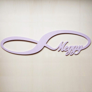 Infinity logo with the name width 80cm