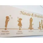 Drevená tabuľka šírka 55cm časová os s menami