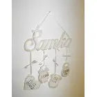 Holztisch mit Patina in Weiß