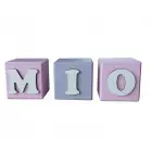 Painted wooden cubes with the name 5.5cm
