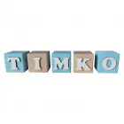 Painted wooden cubes with the name 5.5cm