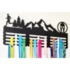 65 cm Holzmedaillehalter, bemalt - Leichtathletik