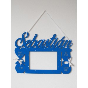 Photo frame with name, royal blue color