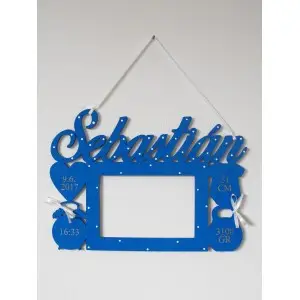 Photo frame with name, royal blue color