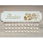 Wooden family calendar type A with inscription + your PHOTO