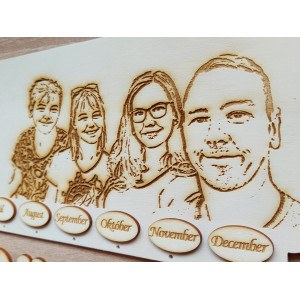 Holz Familienkalender Typ A mit der Inschrift + Ihr FOTO 2