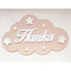 Cloud decorated with name and stars, width 50cm