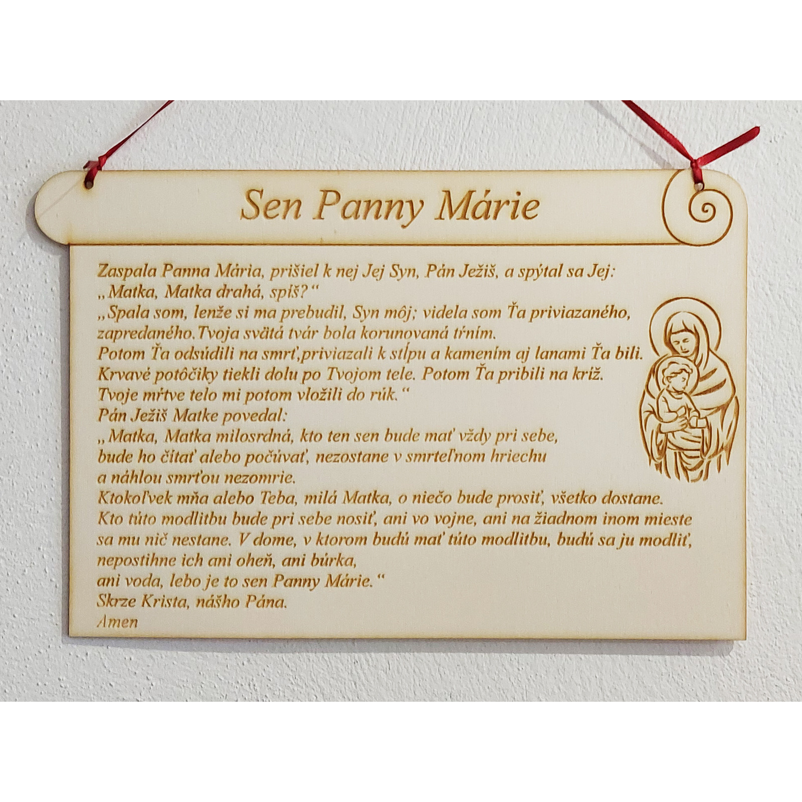 Sen Panny Márie - list 26x17cm | LYMFY.sk | Tabuľky na dvere a steny