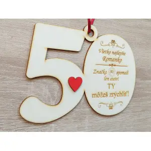 Birthday medal in the shape of the number 50 2