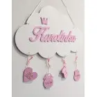 Name auf der Wolke mit Geburtsdaten 50cm