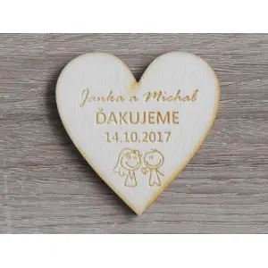 Svadobné magnetky B manžel dáva srdiečko 55x55x3mm