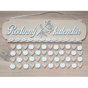 Family painted calendar ROSE beige