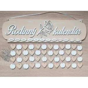 Family painted calendar ROSE beige