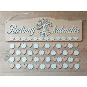 Family calendar painted TREE beige