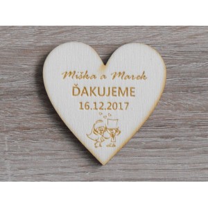 Hochzeitsmagnete B Ehepaar schwingen 55x55x3mm