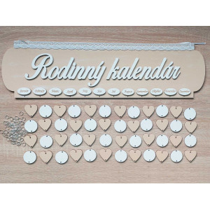 Family calendar painted with lace