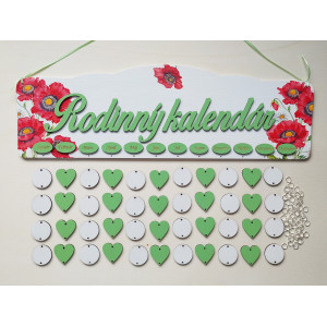 Decorated family calendar green