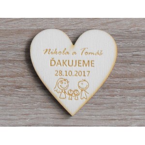 Hochzeitsmagnete B Ehepaar mit Kindern 55x55x3mm