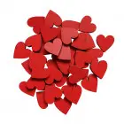 Wooden red hearts 2cm (pack of 100 pieces)