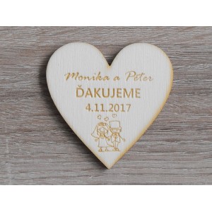 Hochzeitsmagnete B Ehepaar mit Herzchen 55x55x3mm