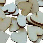 Wooden natural hearts 2cm (pack of 50)