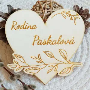 Modern label on the door heart 120mm