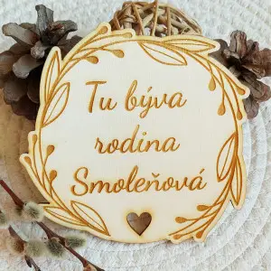 Menovka na dvere tu býva rodina 120mm