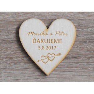 Hochzeitsmagnete B Herzchen mit Pfeil 55x55x3mm