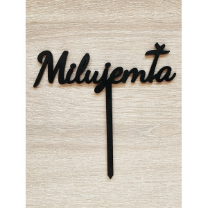 I love you wooden black plug 20cm