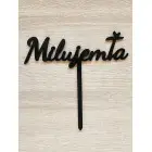 Milujem Ťa drevený zápich čierny 20cm