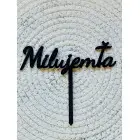 Milujem Ťa drevený zápich čierny 20cm