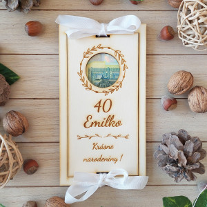 Birthday wooden envelope for money 20x10cm 2