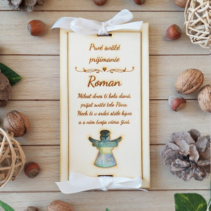 Holzkiste für Geld Erste heilige Kommunion 20x10cm 2