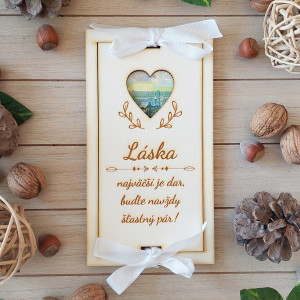 Wooden wedding money envelope 20x10cm 2