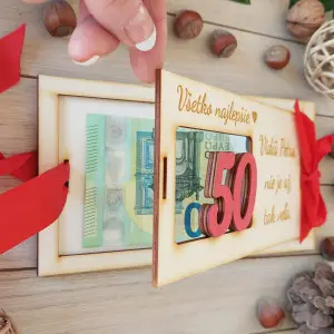 Holzgeldtasche 50 Sieht nicht so viel aus 20x10cm 2