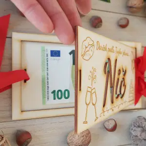Wooden money envelope NOTHING 20x10cm 2
