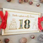 18. Geburtstag Holzumschlag für Geld 20x10cm