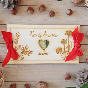 Wooden money envelope to fulfill dreams 20x10cm