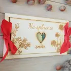 Drevená obálka na peniaze na splnenie snov 20x10cm