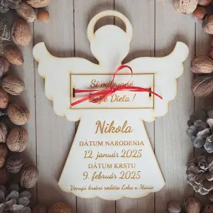 Darček na KRST výška 25cm ANJELIK 2