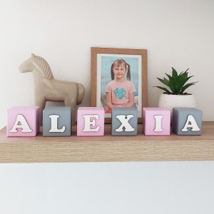 Wooden cubes with a name 5.5cm 2