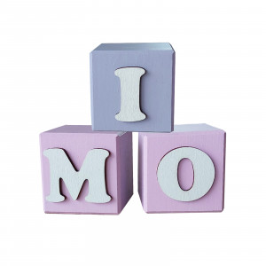 Wooden cubes with a name 5.5cm