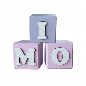Wooden cubes with a name 5.5cm