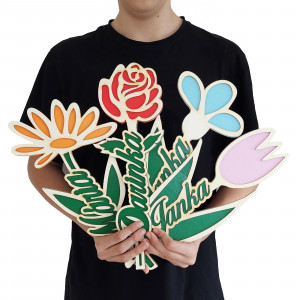 Geburtstagsgeschenk Blume mit dem Namen und Alter Sonnenblume 40cm 2