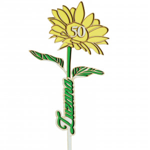 Geburtstagsgeschenk Blume mit dem Namen und Alter Sonnenblume 40cm