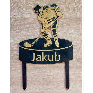 Wooden hockey stick width 13cm painted - royal blue 2