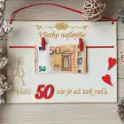 Wooden plaque for 50th birthday Jubilee 30x22cm