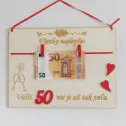 Wooden plaque for 50th birthday Jubilee 30x22cm