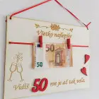 Wooden plaque for 50th birthday Jubilee 30x22cm